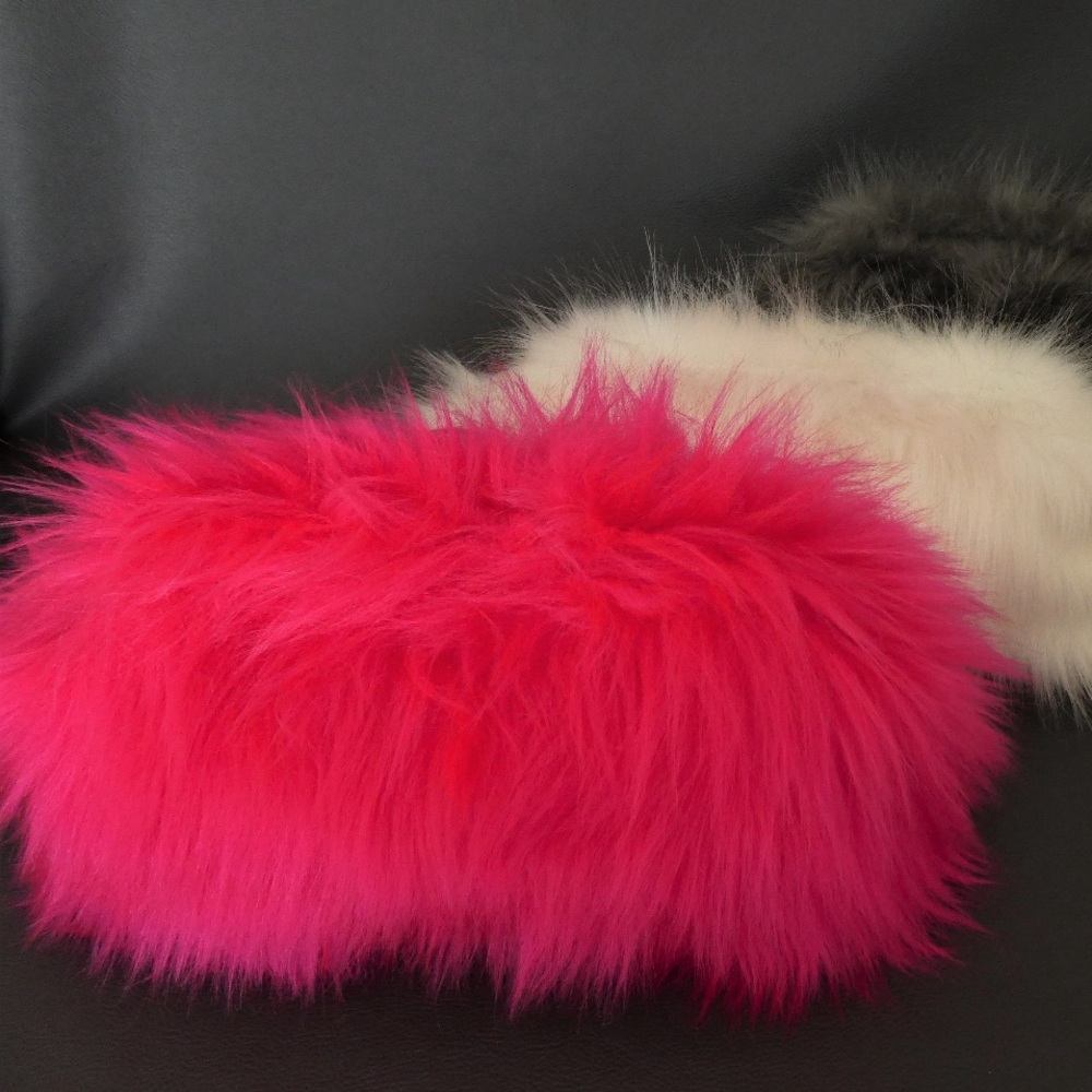 Long Pile Faux Fur Clutch *HOT PINK ONLY* Never Worn